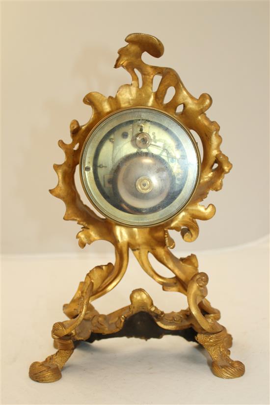 A late 19th century French ormolu mantel clock, by Bourdin, Rue de la Paix, Paris, 11in.